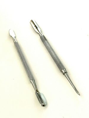 2pcs Nail Cuticle Pusher Tool Professional Combo Stainless Steel Manicure Pedicure Beauty Implements