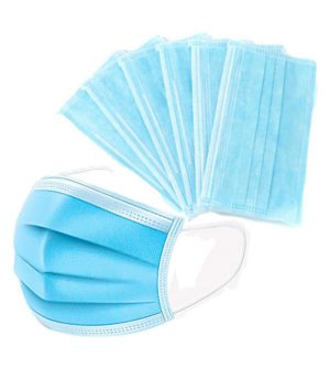 50 pcs Face Mask Mouth & Nose Protector Disposable Masks Blue 3-PLY Earloop